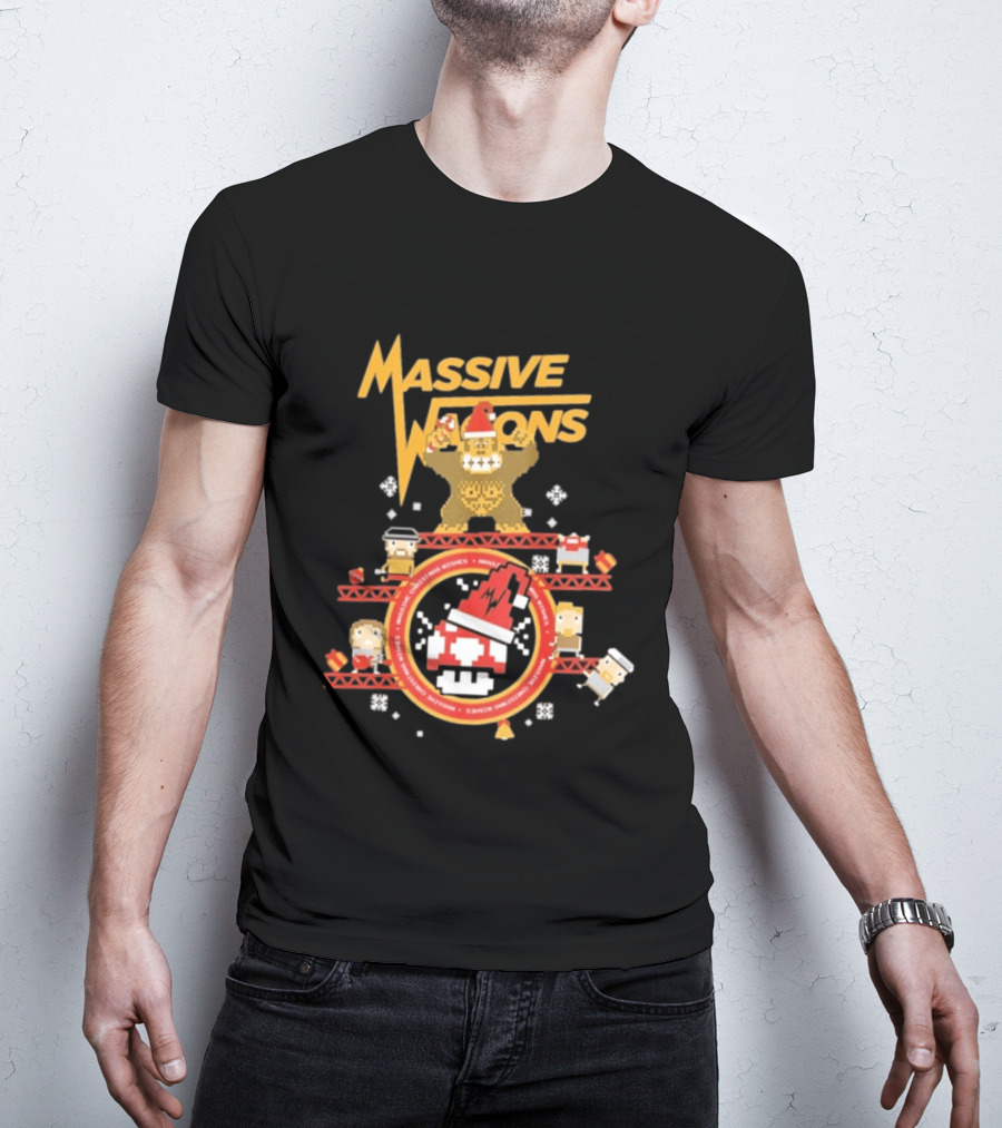 Massive Wagons 8bit Xmas Christmas Festive Donkey Kong T-Shirt