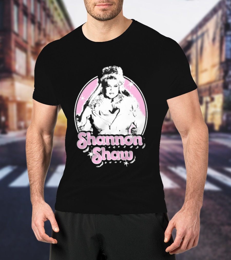 Shannon Shaw Fur Coat Glamour Pink Starry T-Shirt