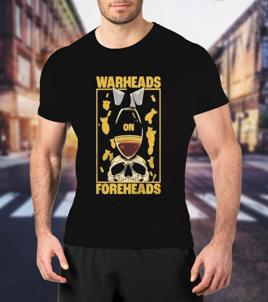 Warheads On Foreheads Skull With Bombs And Paratrooper Wings T-Shirt