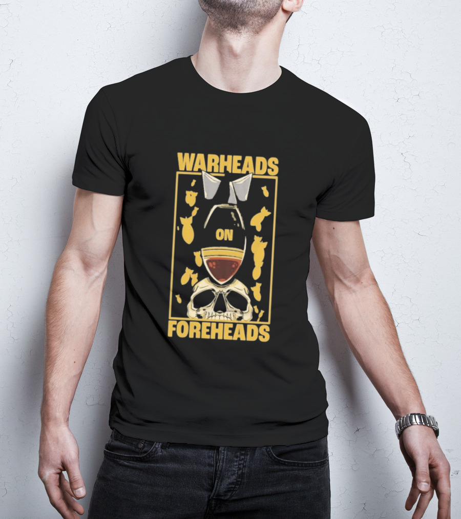 Warheads On Foreheads Skull With Bombs And Paratrooper Wings T-Shirt