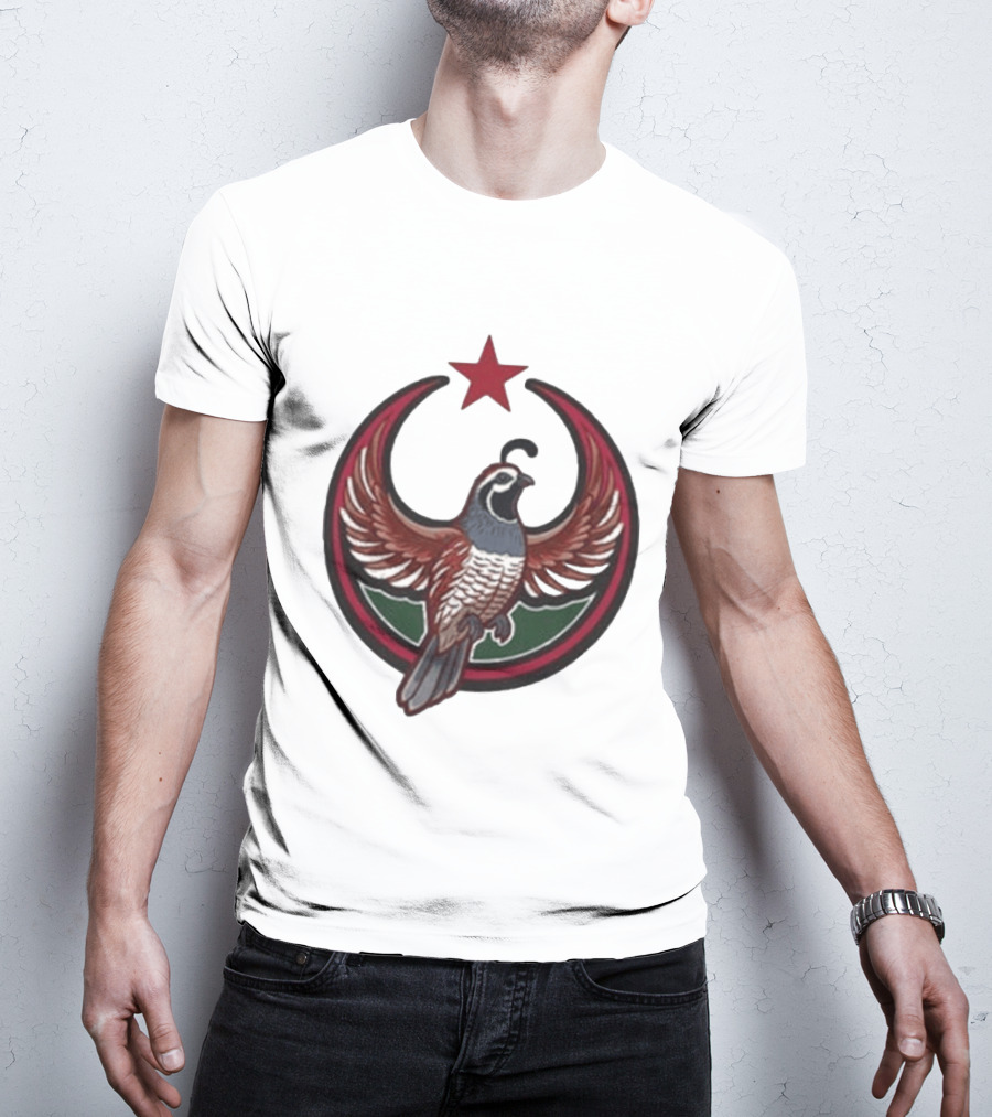 California Quail Rebel Crescent Star T-Shirt