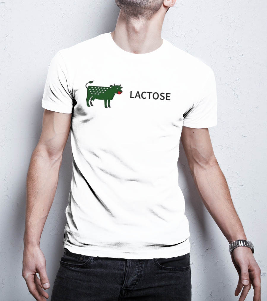 Lactose Cow 2026 Eating Red Apple T-Shirt