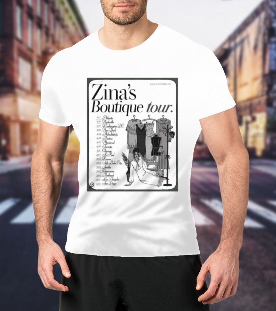 Zina's Boutique Tour Dates 2026 Fashion Collection T-Shirt
