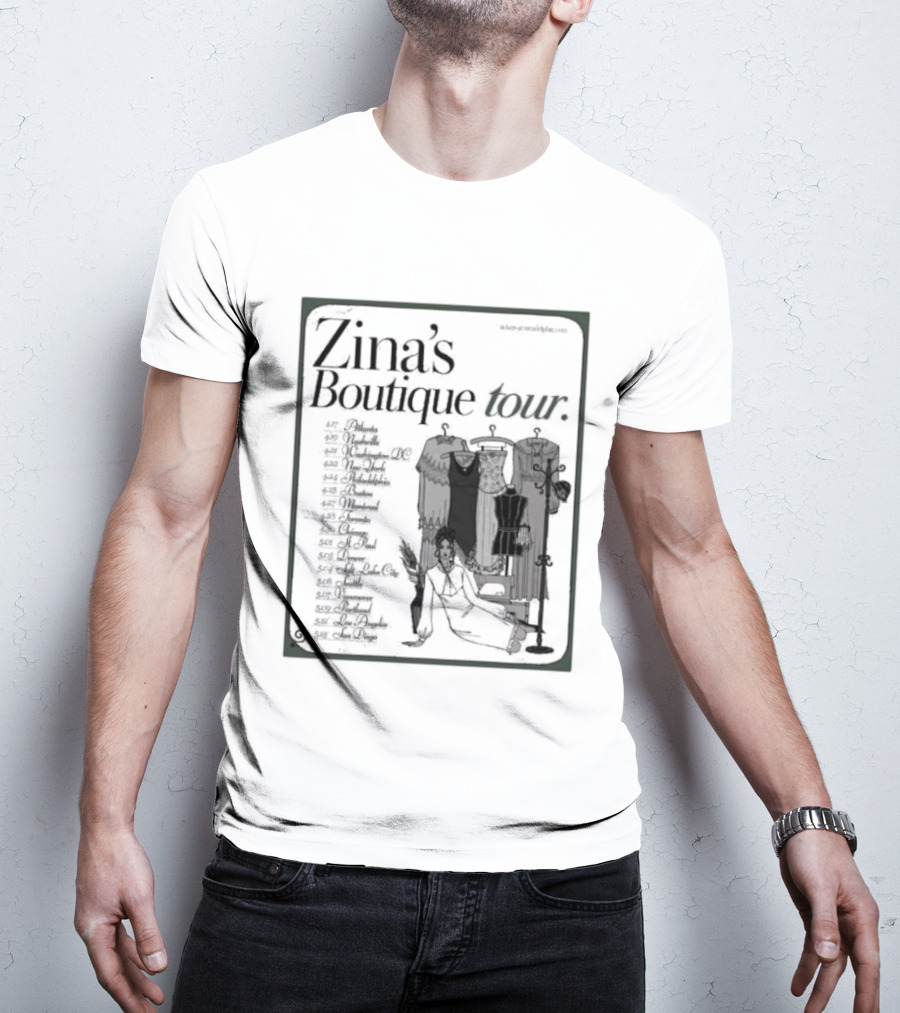 Zina's Boutique Tour Dates 2026 Fashion Collection T-Shirt