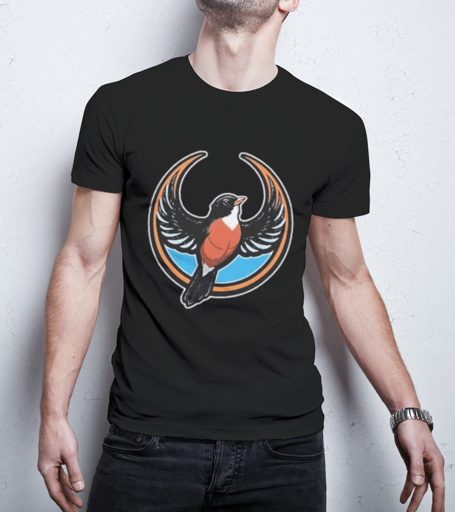 American Robin Rebel Resistance Michigan Wisconsin State Bird T-Shirt