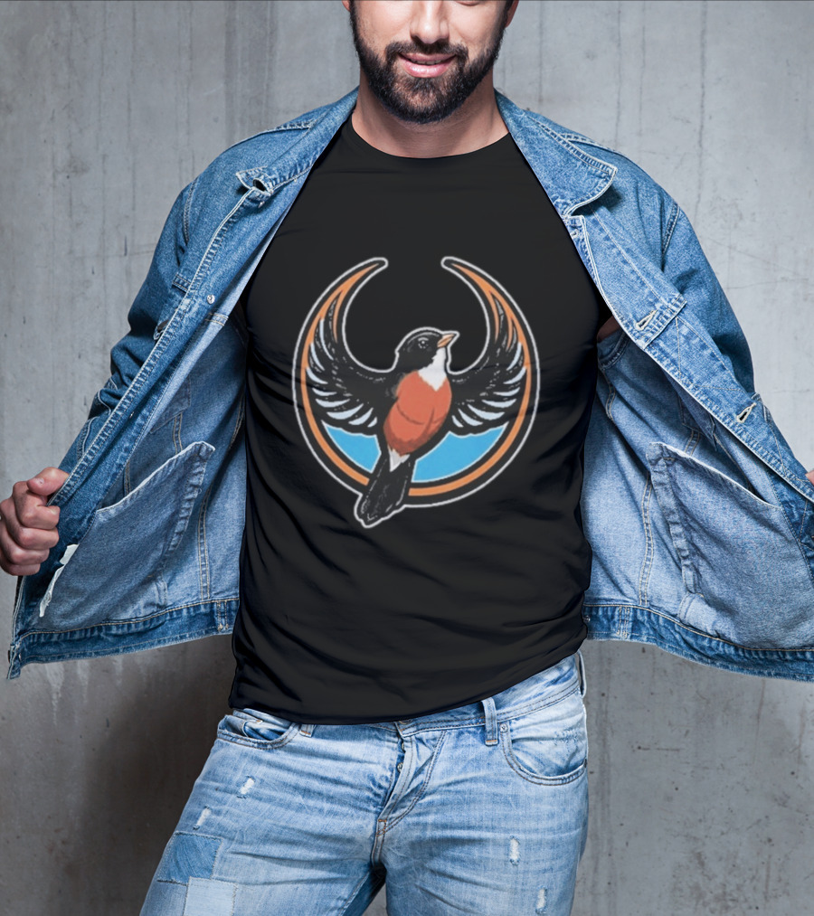 American Robin Rebel Resistance Michigan Wisconsin State Bird T-Shirt
