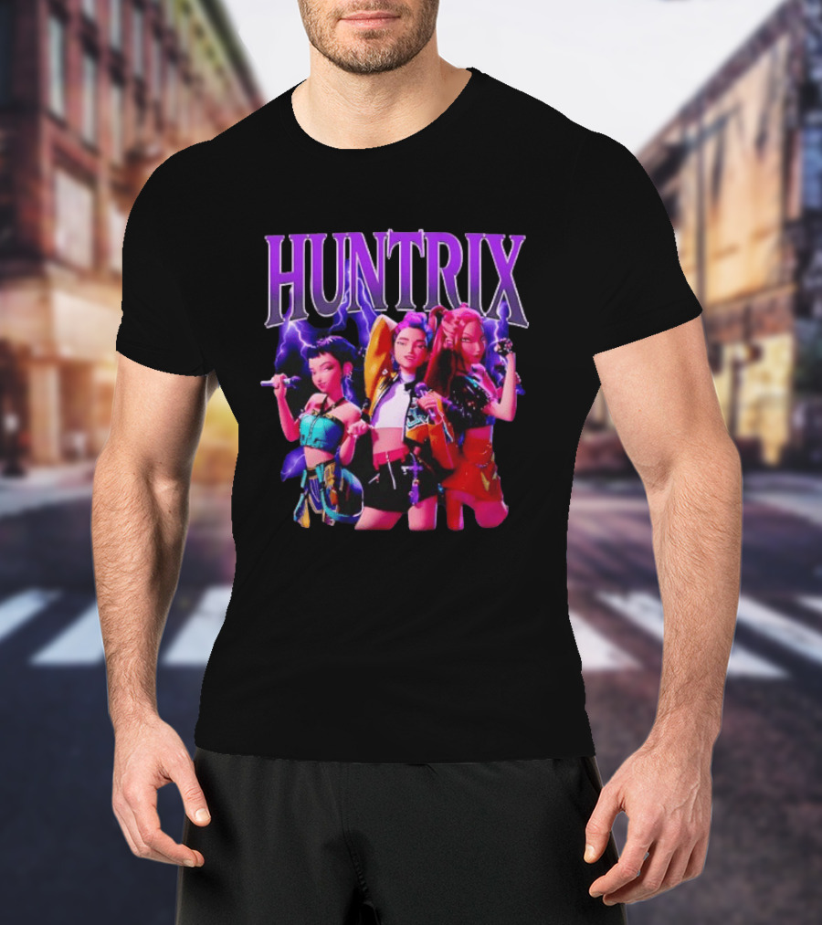 Huntrix Girls Trio Power Pose With Lightning Effect T-Shirt