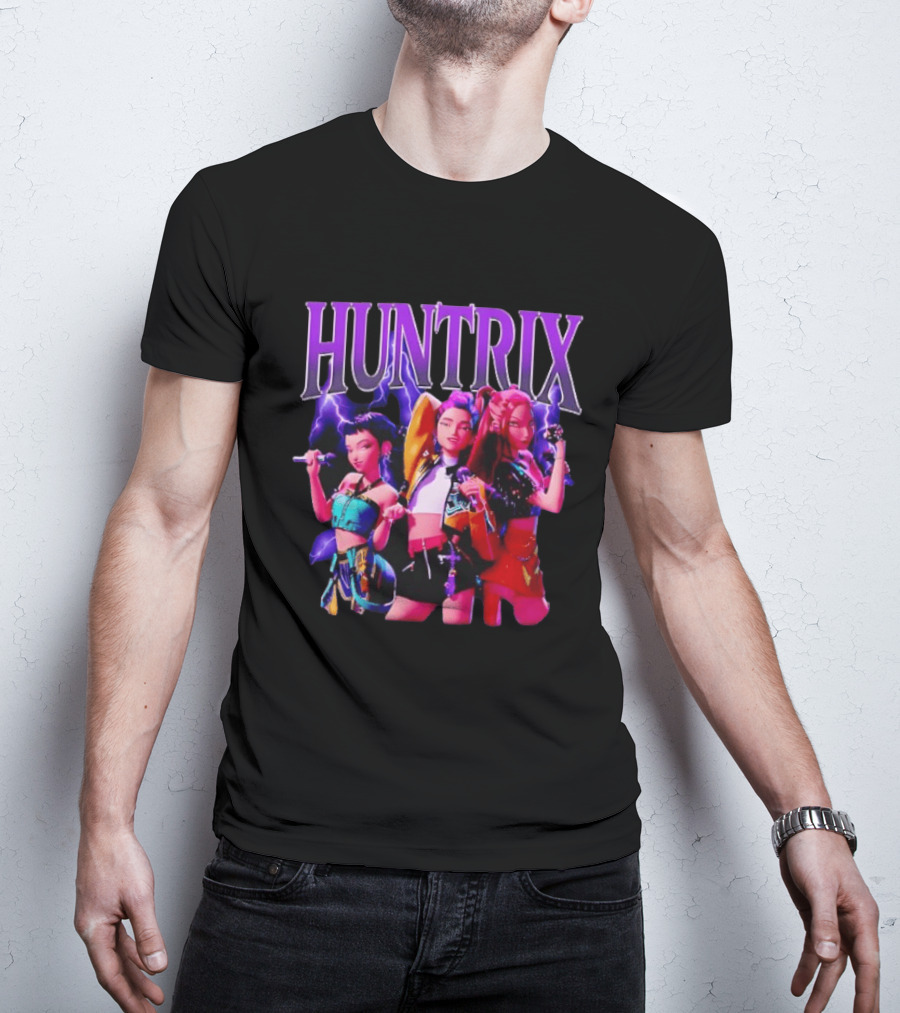 Huntrix Girls Trio Power Pose With Lightning Effect T-Shirt