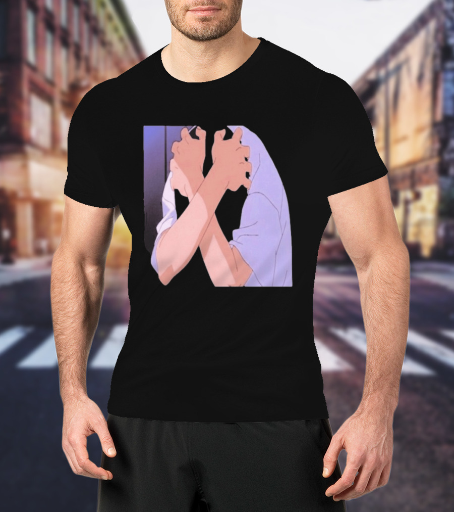 Ikari Shinji Sad Guy Clenched Hands Anime Scene T-Shirt