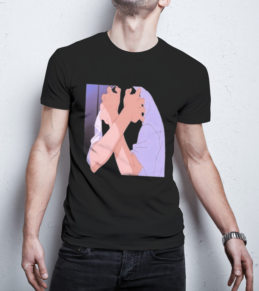 Ikari Shinji Sad Guy Clenched Hands Anime Scene T-Shirt