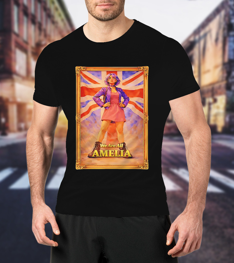 We Are All Amelia Union Jack British UK England Collection T-Shirt