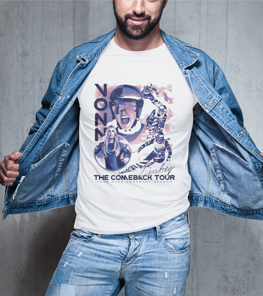 Lindsey Vonn The Comeback Tour 2025 2026 Comeback Season Alpine Skiing Adventure T-Shirt