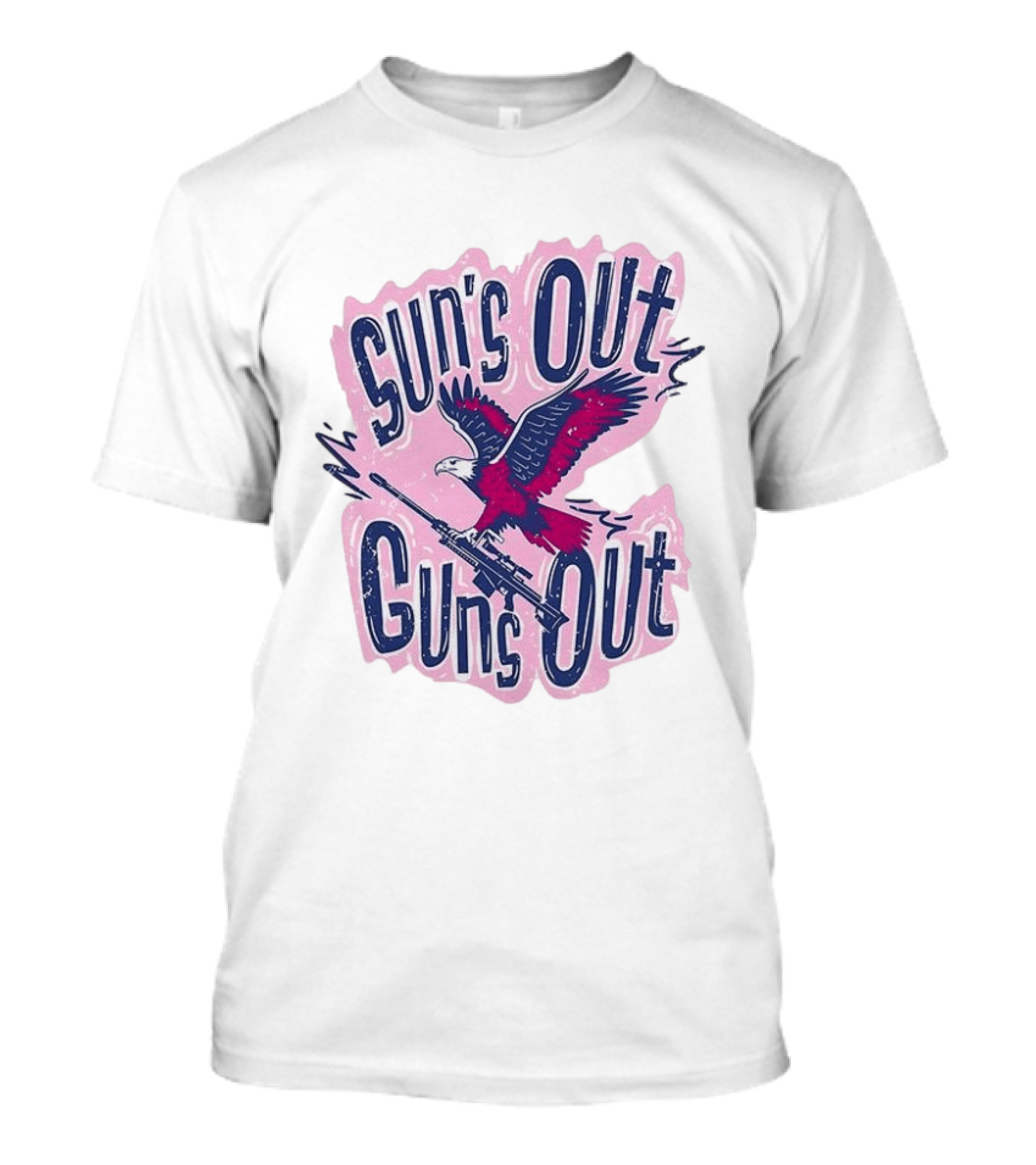 Sun's Out Guns Out Bald Eagle Holding Rifle T-Shirt