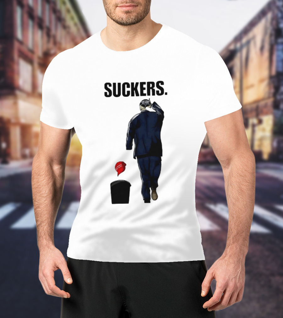 Suckers Trump MAGA Hat Trash Can T-Shirt