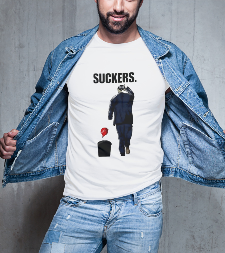 Suckers Trump MAGA Hat Trash Can T-Shirt