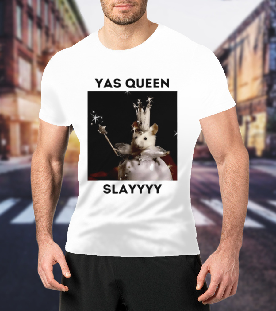 Yas Queen Slayyyy Mouse With Crown And Wand Magic T-Shirt