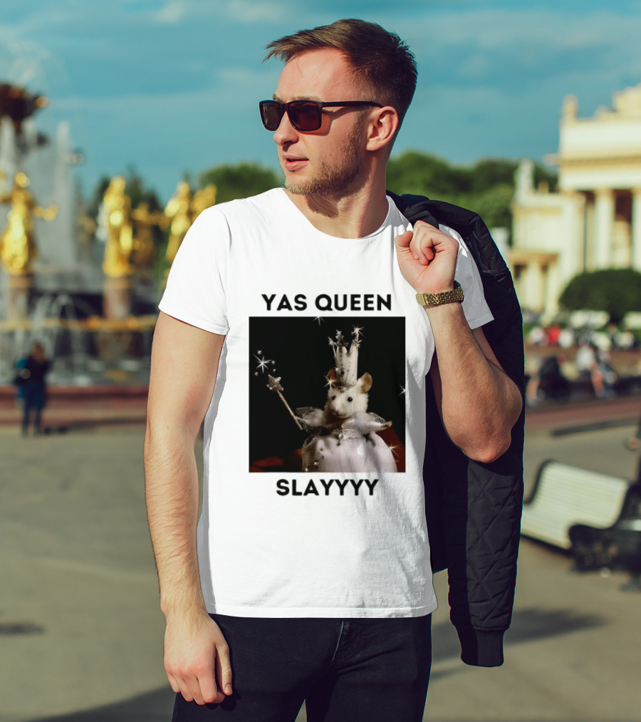 Yas Queen Slayyyy Mouse With Crown And Wand Magic T-Shirt