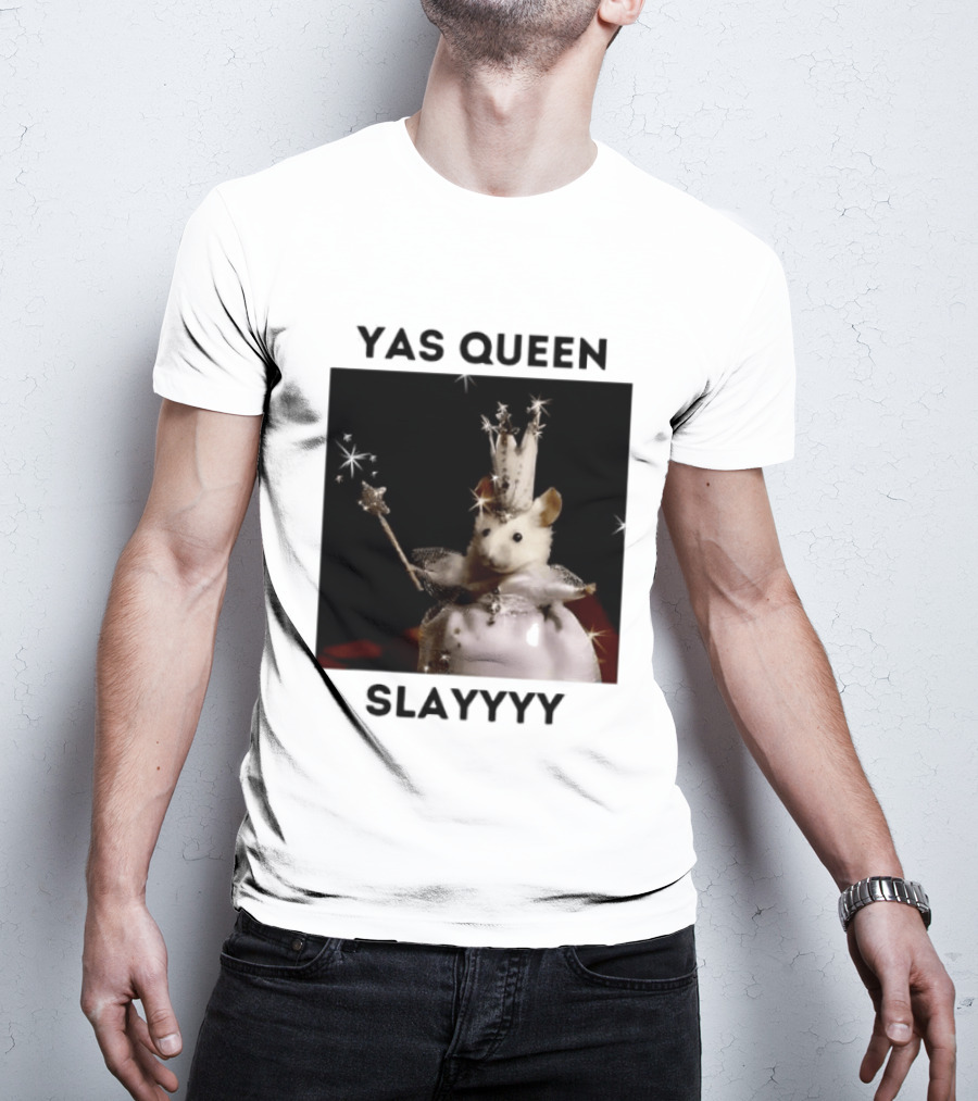 Yas Queen Slayyyy Mouse With Crown And Wand Magic T-Shirt