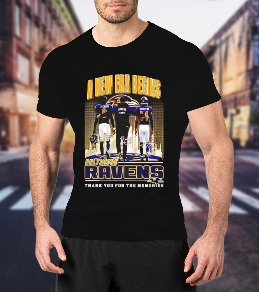 A New Era Begins Baltimore Ravens Jackson Lewis Hamilton Thank You For The Memories T-Shirt