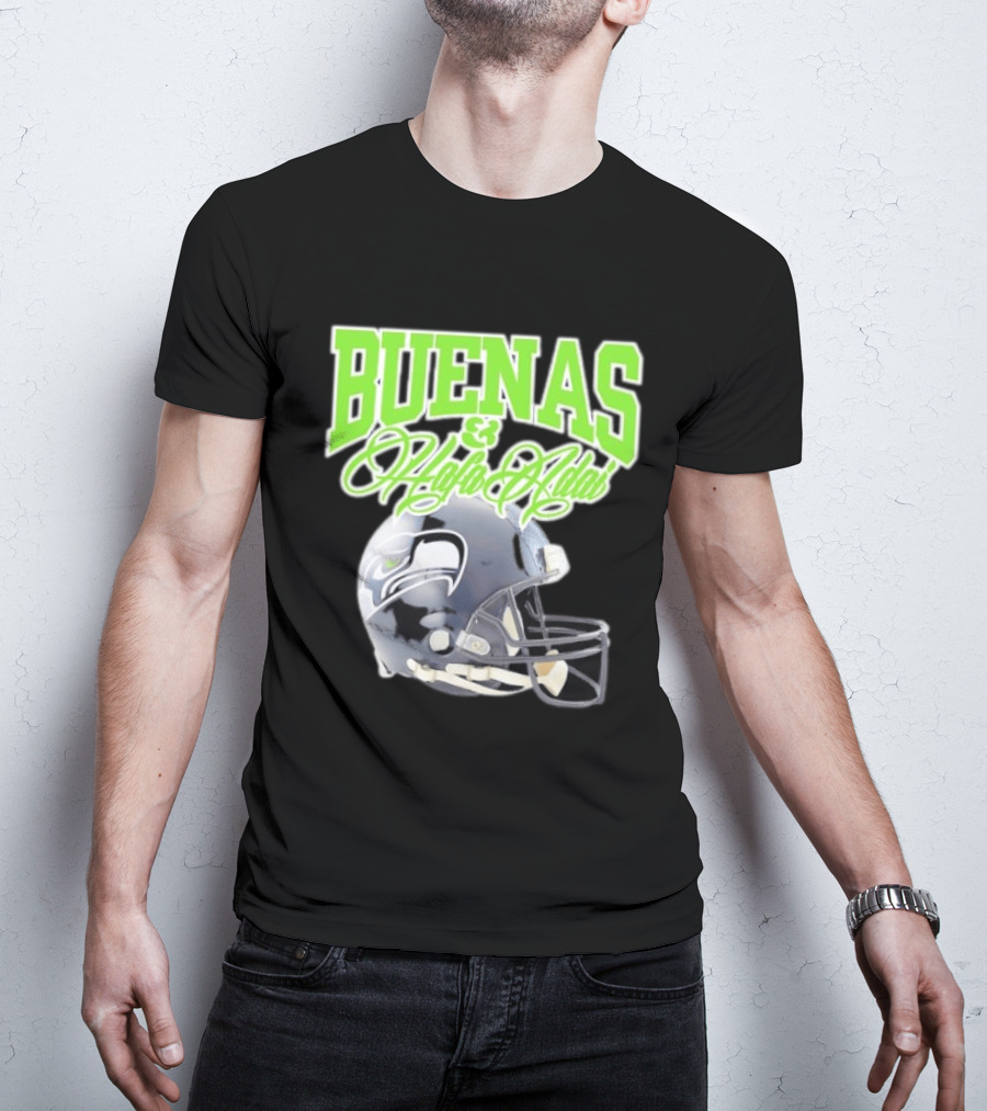 BUENAS Hafa Adai Seattle Seahawks Helmet T-Shirt