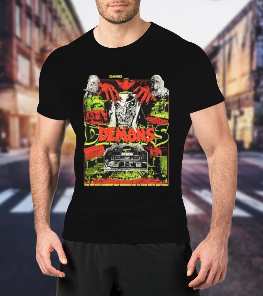 Dario Argento Demons 80s Horror Cult Movie Retro Visuals Gruesome Cinematic Experience T-Shirt