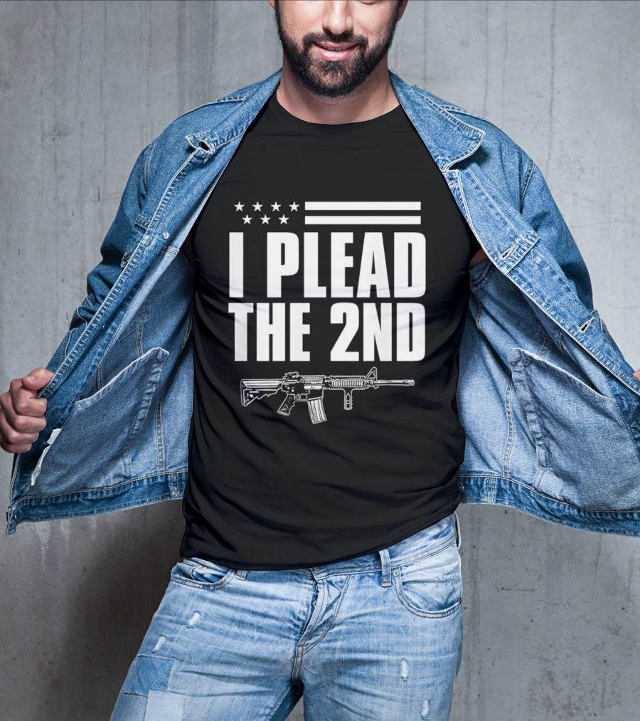 I Plead The 2nd Gun Rights American Flag Rifle T-Shirt