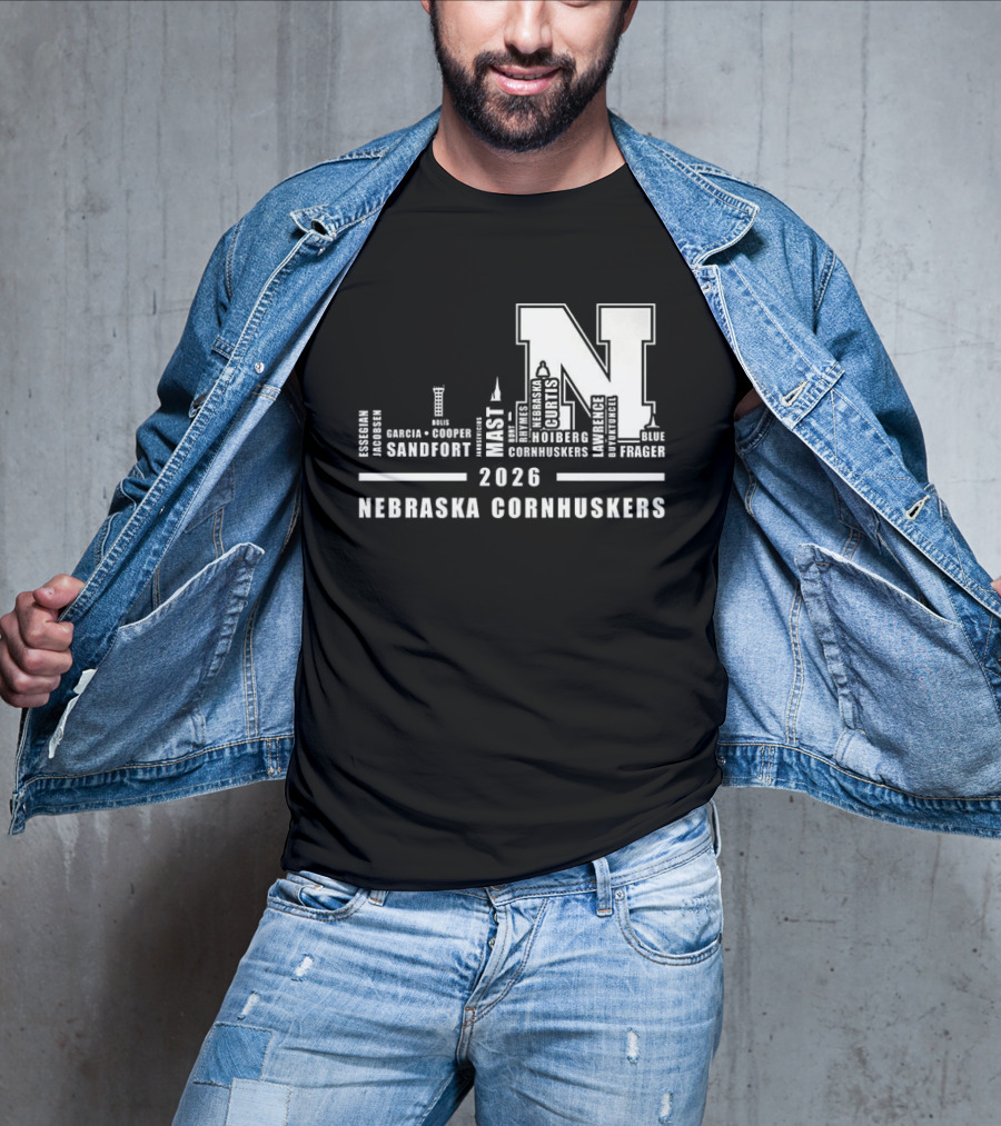 2026 Nebraska Cornhuskers City Skyline Lincoln T-Shirt
