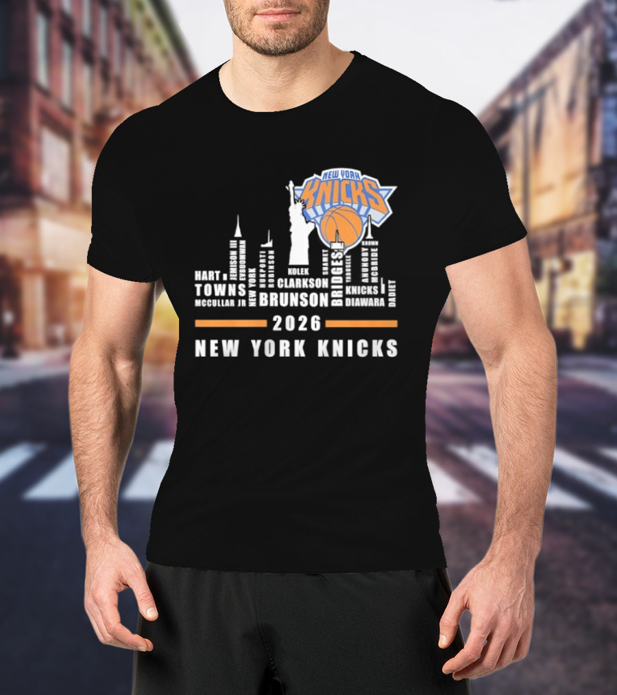 New York Knicks 2026 Players Name Of The Skyline City T-Shirt