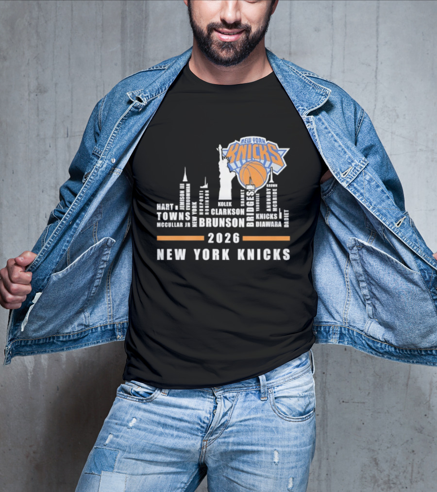New York Knicks 2026 Players Name Of The Skyline City T-Shirt