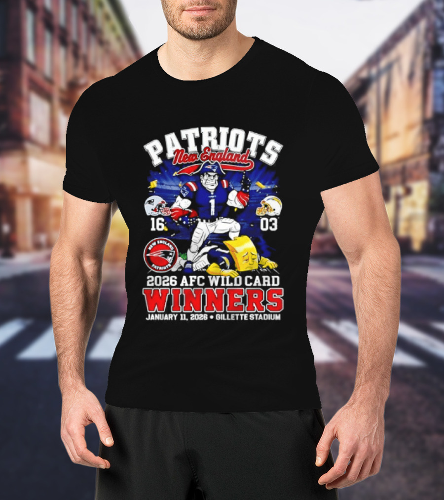 Patriots New England 2026 AFC Wild Card Winners Gillette Stadium January 11th T-Shirt