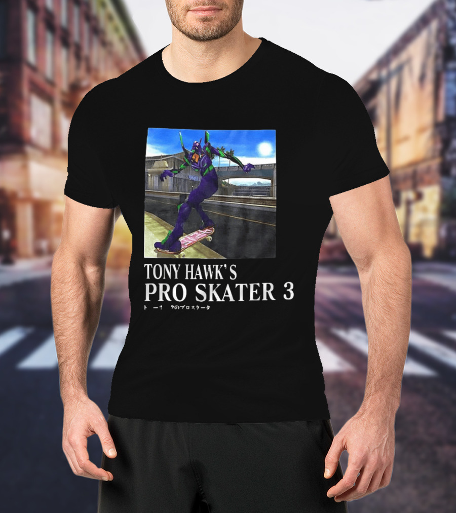 Tony Hawk's Pro Skater 3 Evangelion Crossover Skating Scene T-Shirt