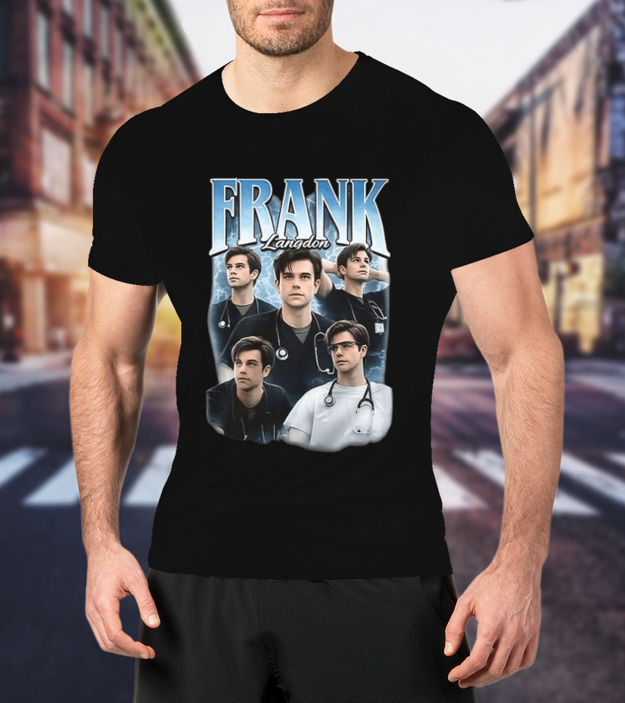 FRANK Langdon Doctor Character Lightning Background Stethoscope T-Shirt