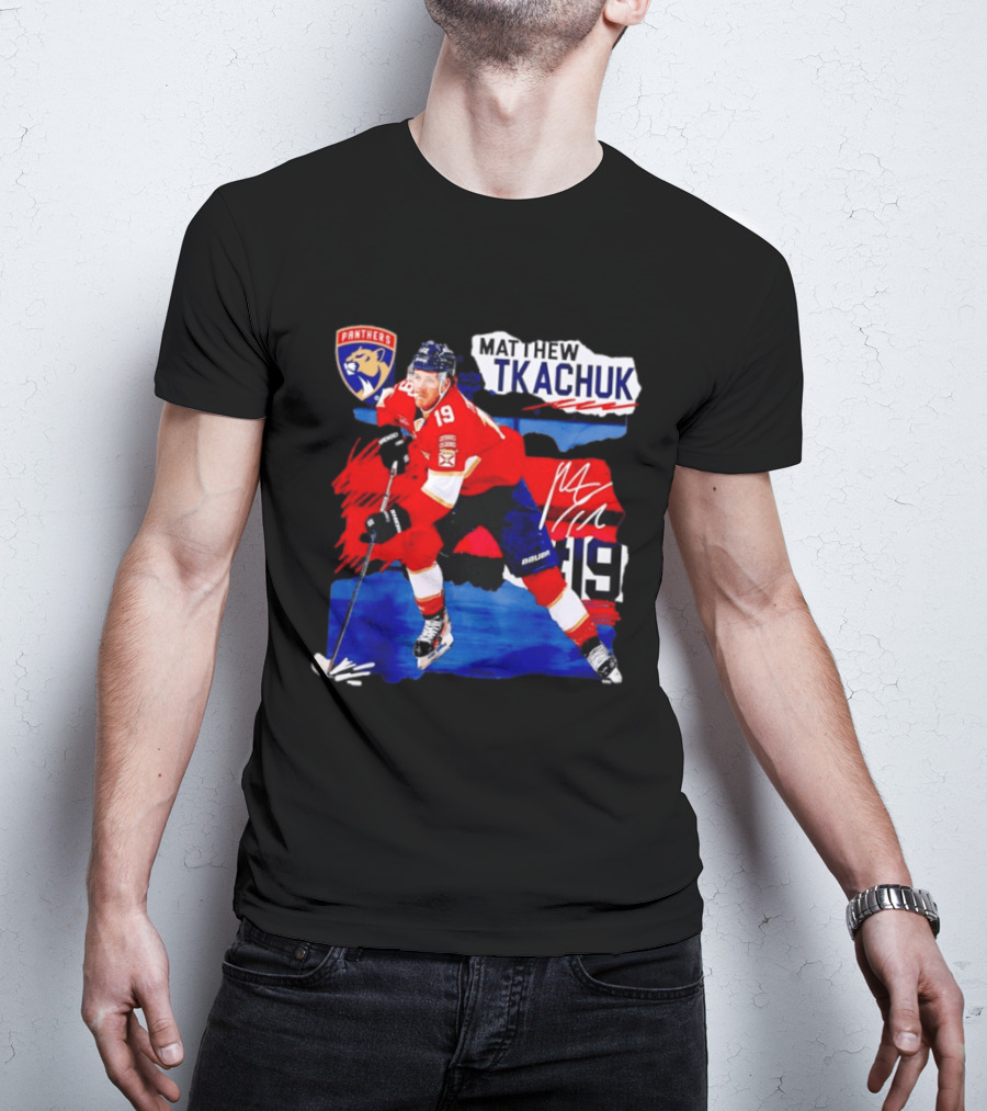 Matthew Tkachuk 19 Florida Panthers NHL Hockey Player Image T-Shirt