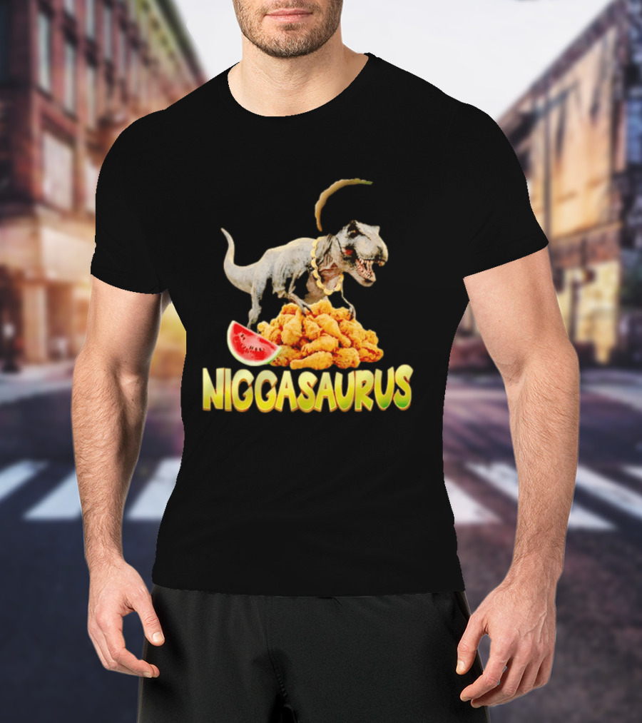 Niggasaurus Dinosaur Fried Chicken T-Shirt