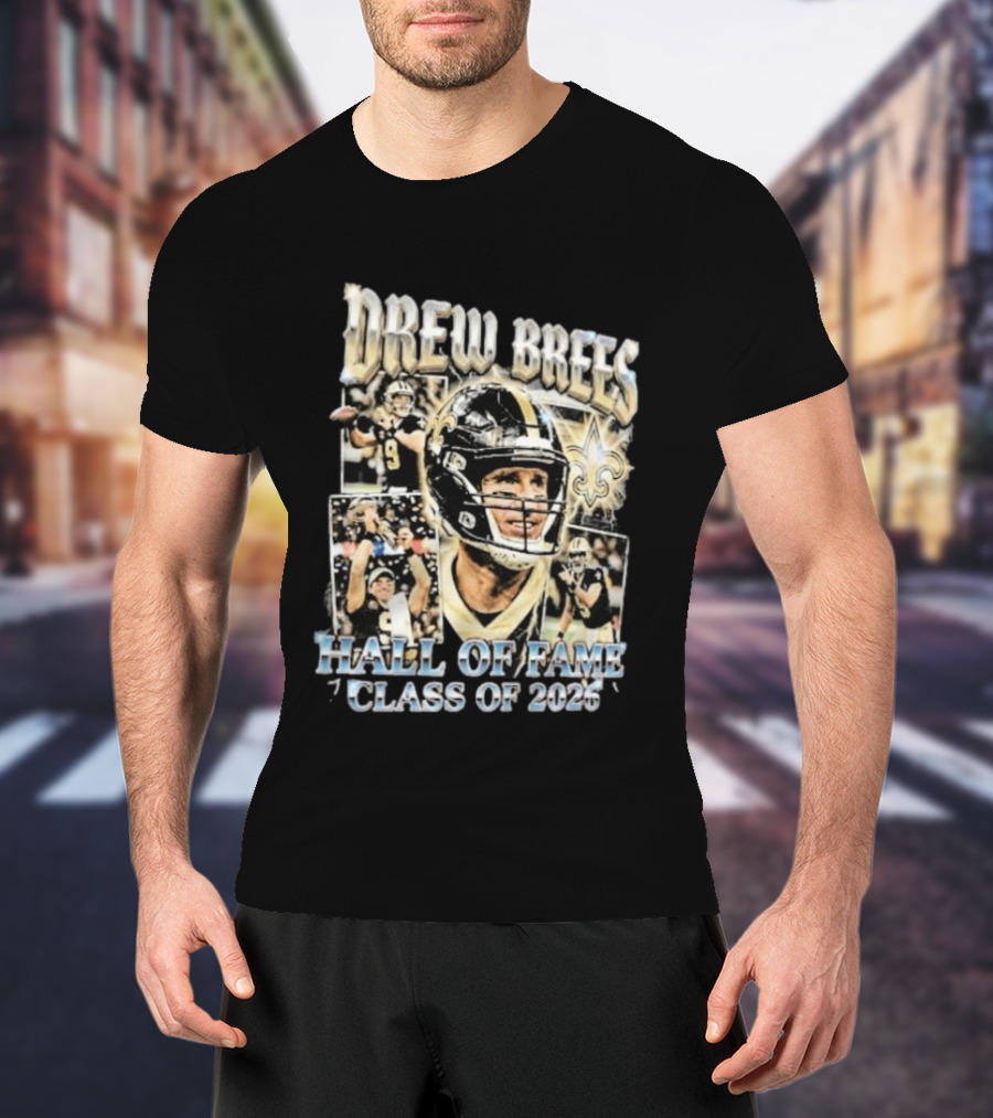 Drew Brees Hall Of Fame Class Of 2026 Quarterback Inductee NFL Football Star T-Shirt