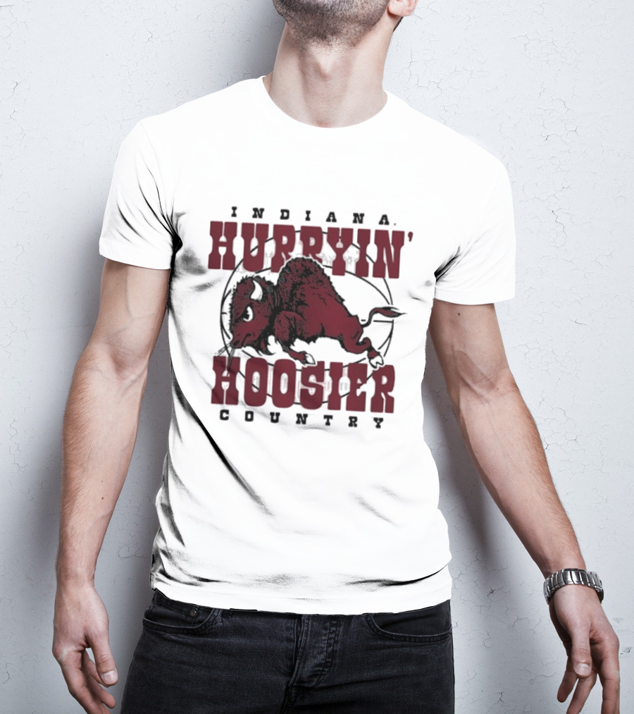 Indiana Hoosiers Basketball Hurryin' Hoosier Country Buffalo T-Shirt