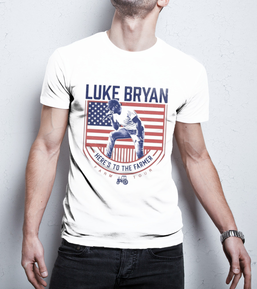 Luke Bryan Here's To The Farmer Farm Tour USA Flag T-Shirt