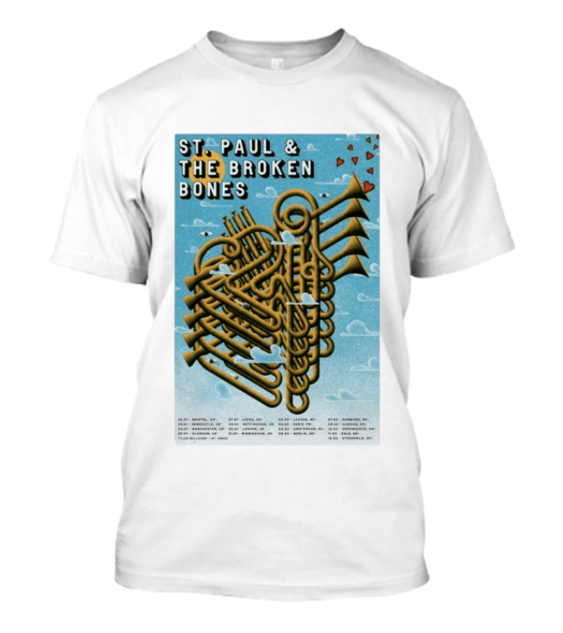 St. Paul & The Broken Bones UK Europe Tour 2026 Dates Bristol Leeds Dublin Paris Barcelona T-Shirt