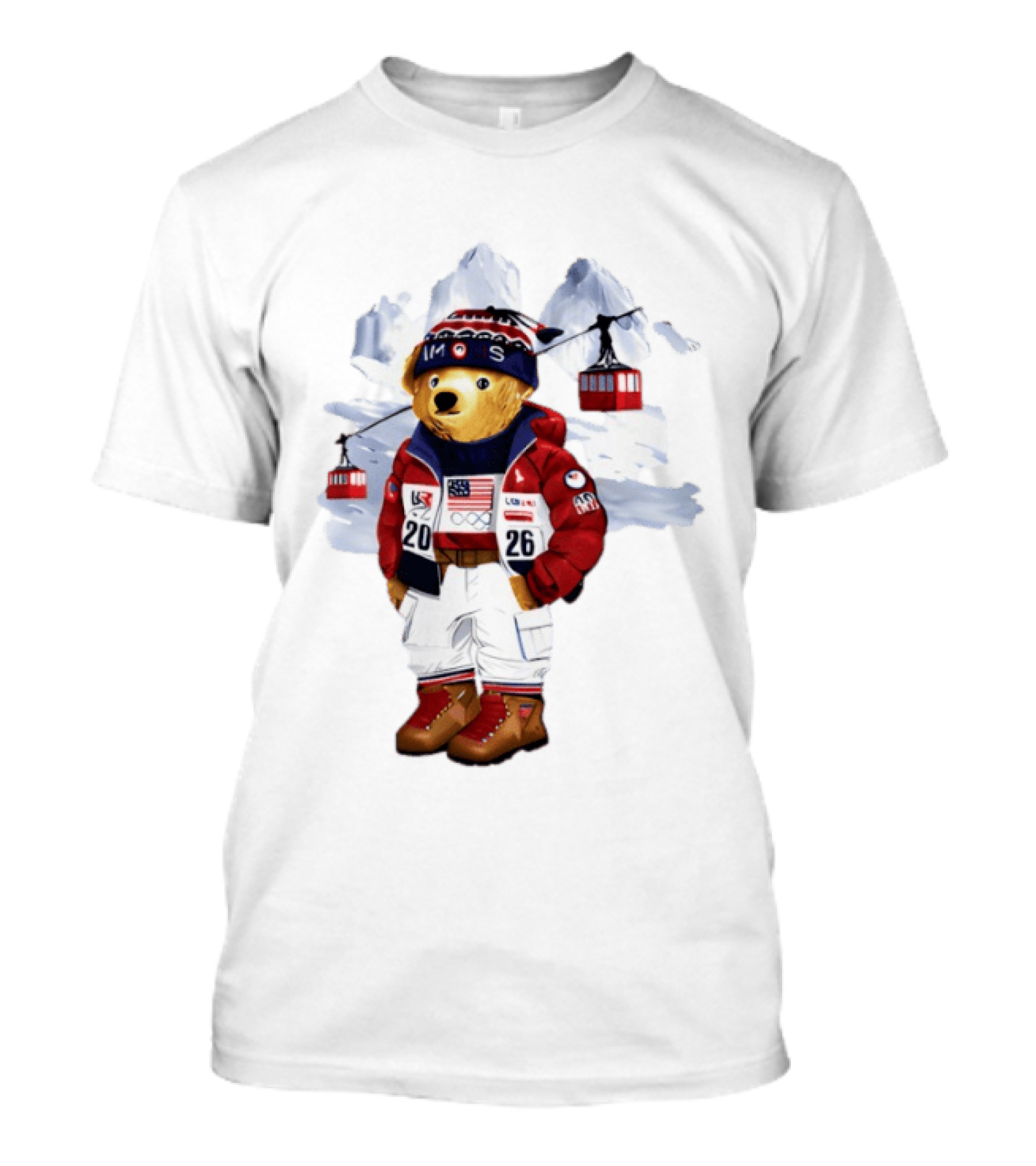 Taylor Olympics 2026 Bear Winter Skiing Outfit T-Shirt