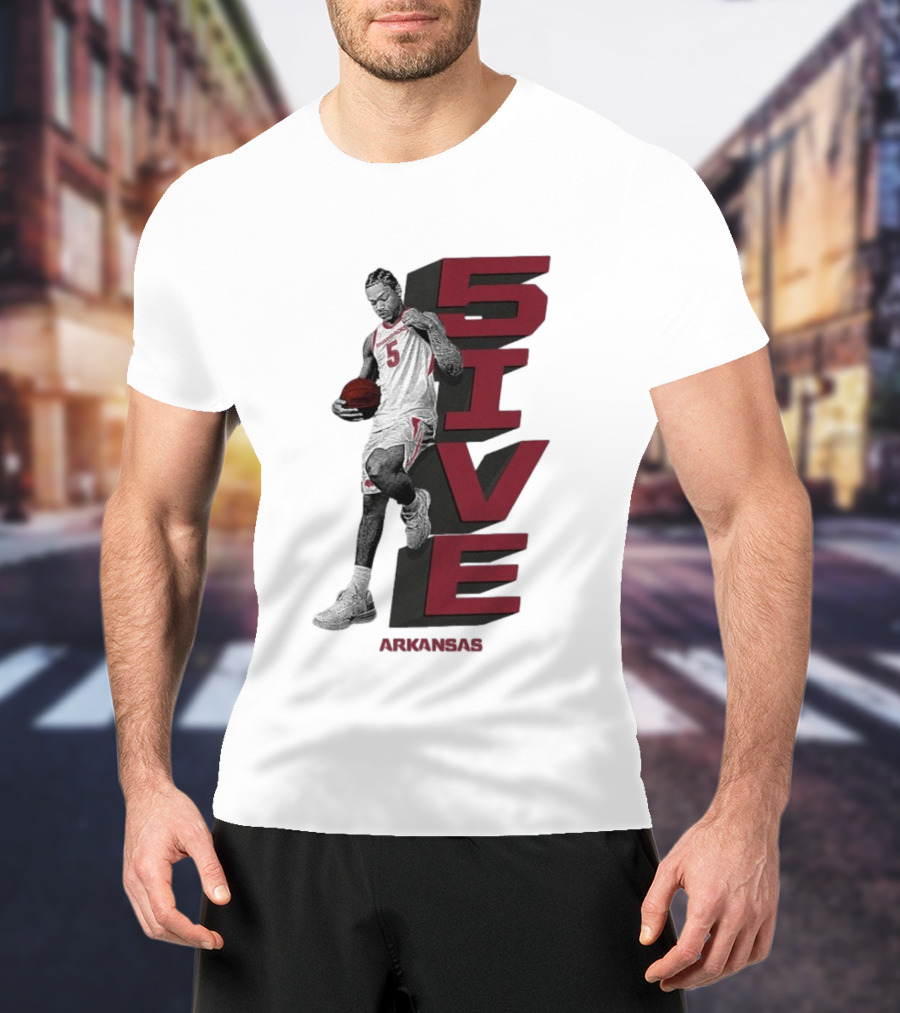 Darius Acuff Jr. 5ive Arkansas Razorbacks Basketball Player T-Shirt
