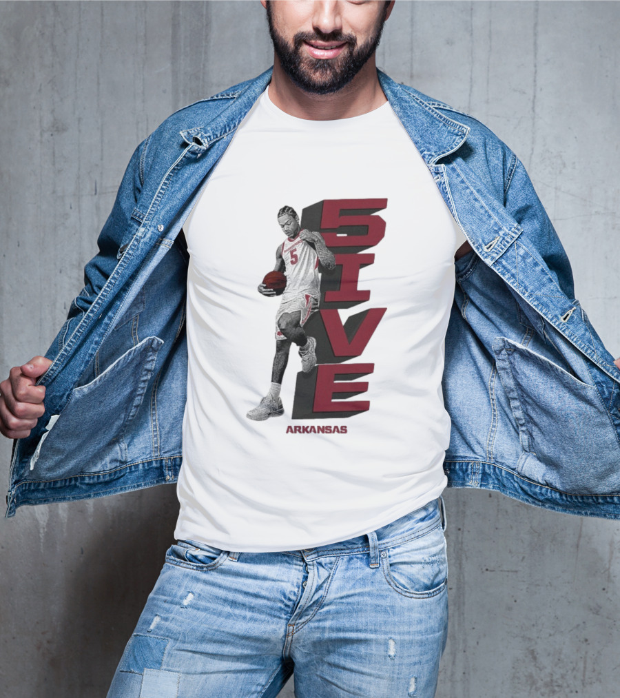Darius Acuff Jr. 5ive Arkansas Razorbacks Basketball Player T-Shirt