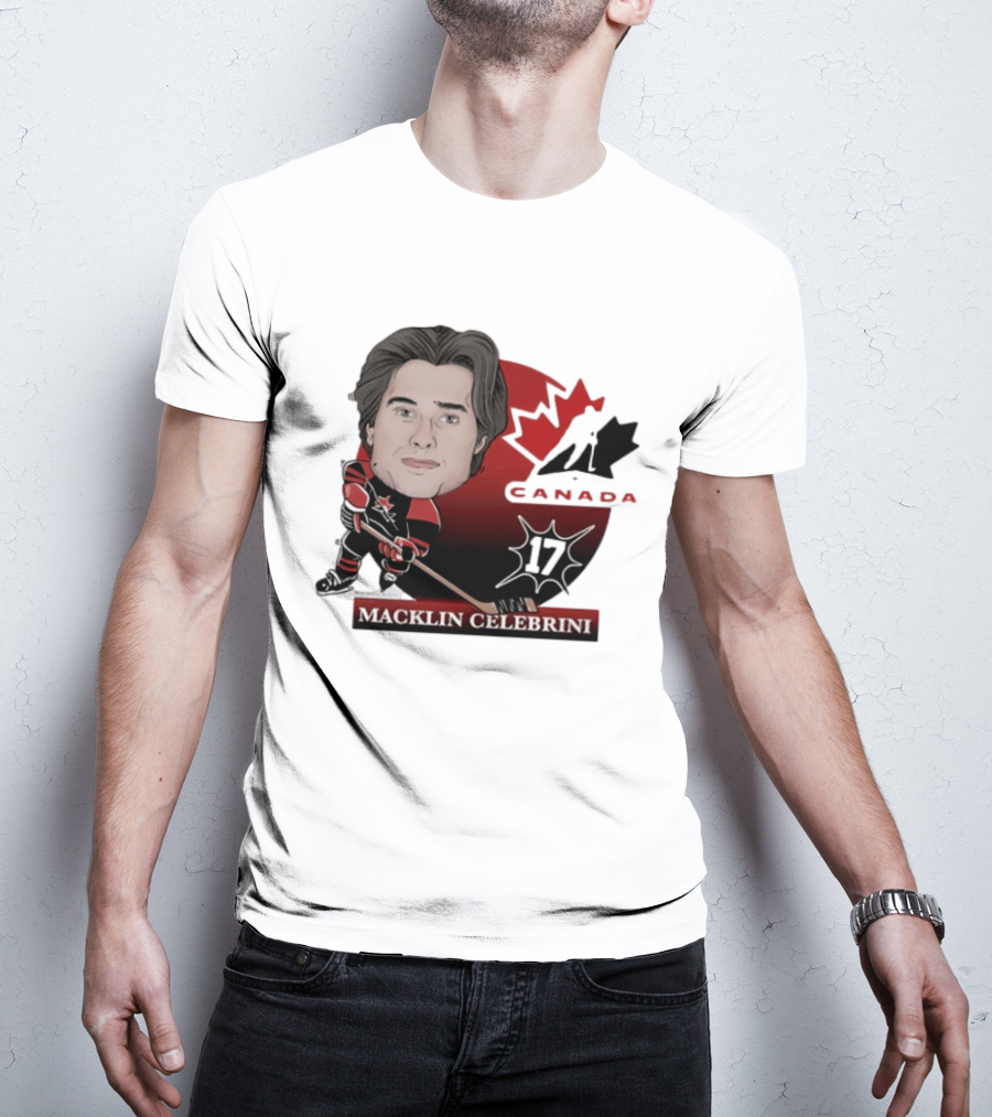Hockey Canada Macklin Celebrini 17 Canada Leaf T-Shirt
