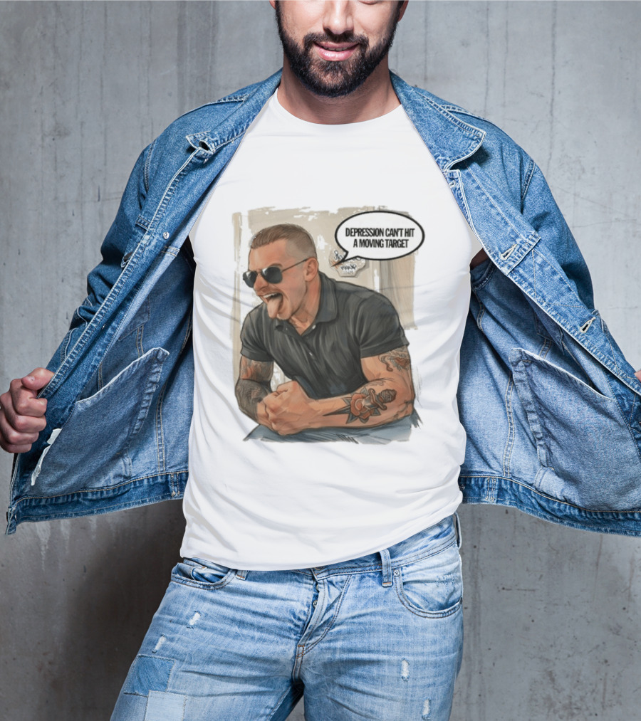 Joey Keegan Flex Pose Depression Can't Hit A Moving Target T-Shirt