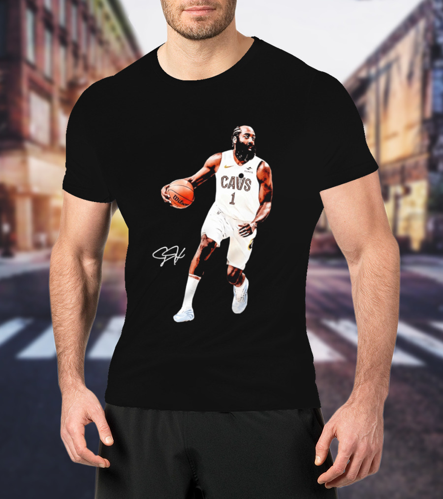 James Harden Basketball CAVS 1 Cavaliers Signature Debut T-Shirt
