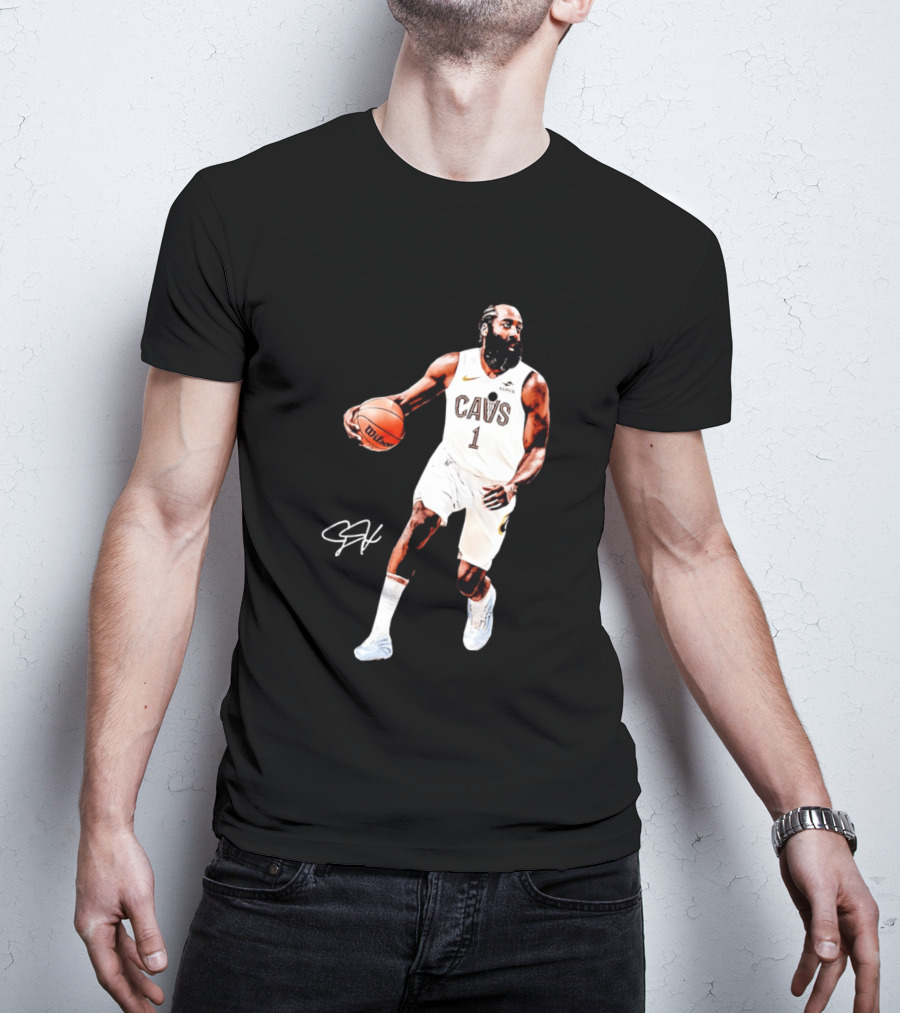 James Harden Basketball CAVS 1 Cavaliers Signature Debut T-Shirt