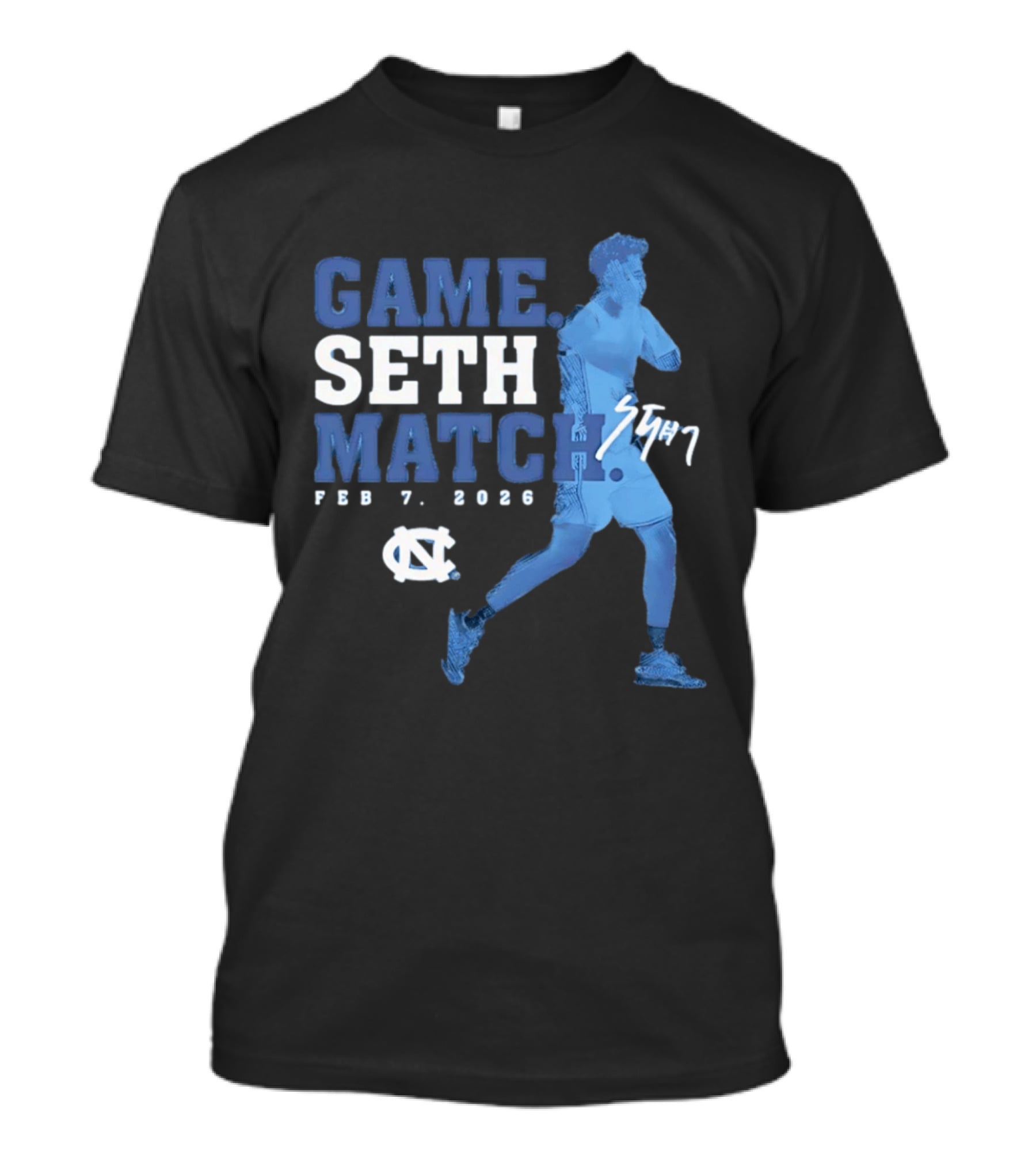 Game Seth Match Feb 7 2026 UNC Tar Heels T-Shirt