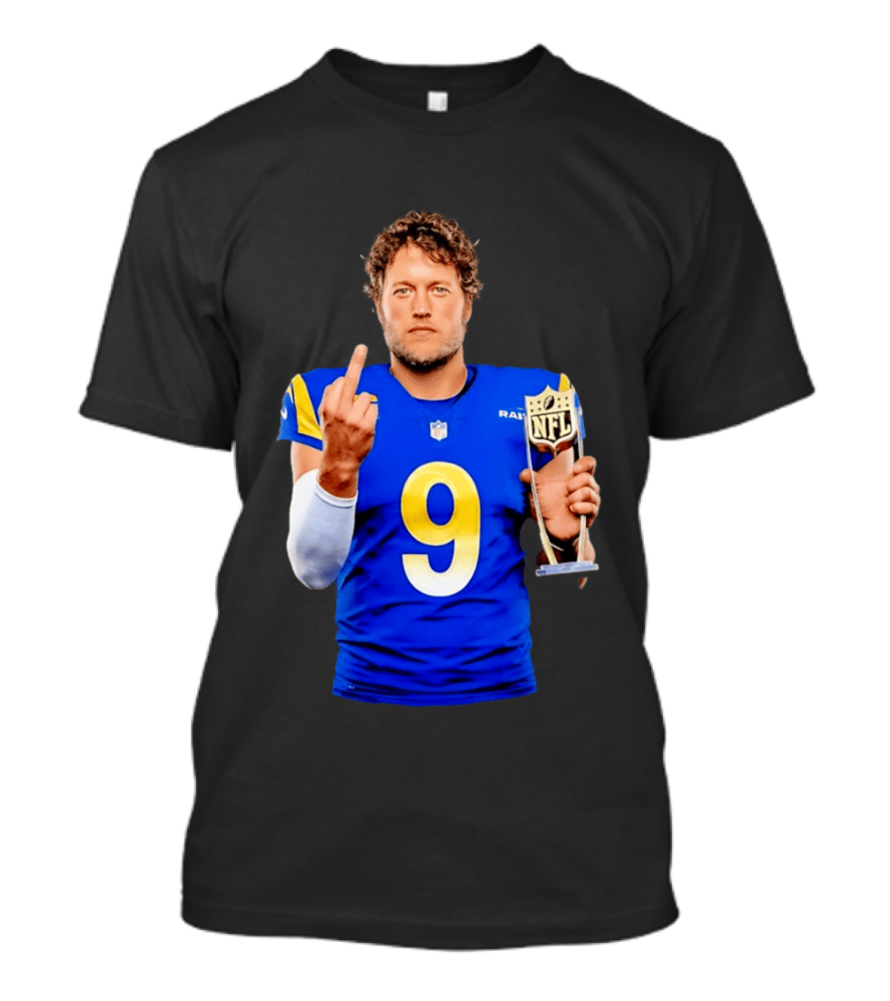 Matthew Stafford Los Angeles Rams 2025 MVP Gesture NFL Trophy T-Shirt