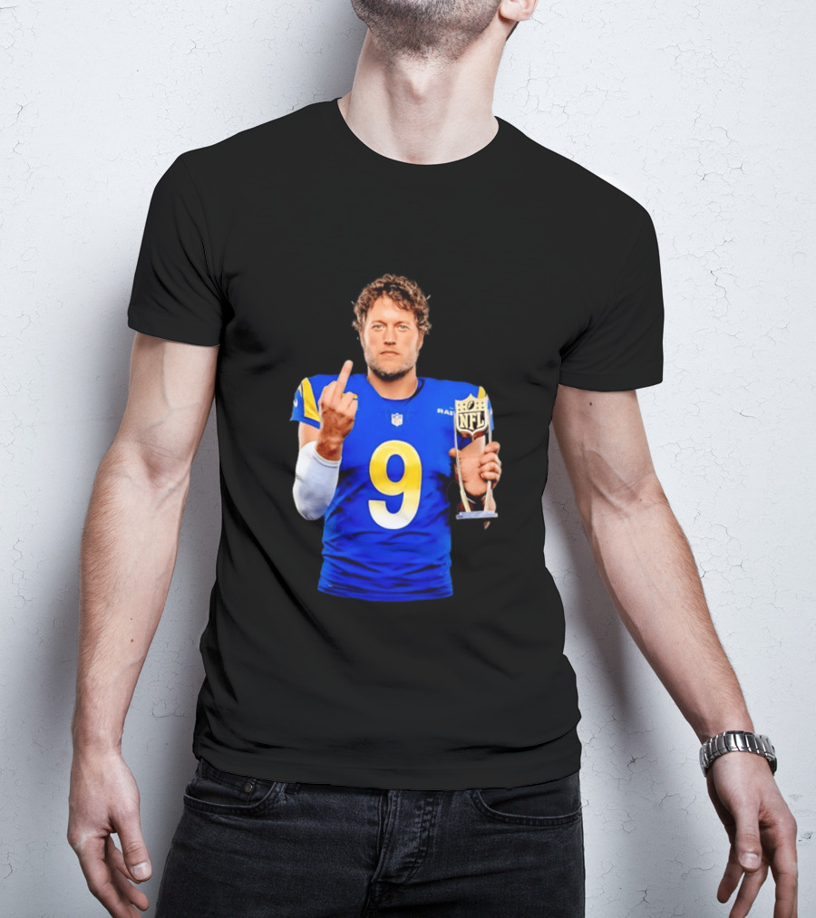 Matthew Stafford Los Angeles Rams 2025 MVP Gesture NFL Trophy T-Shirt