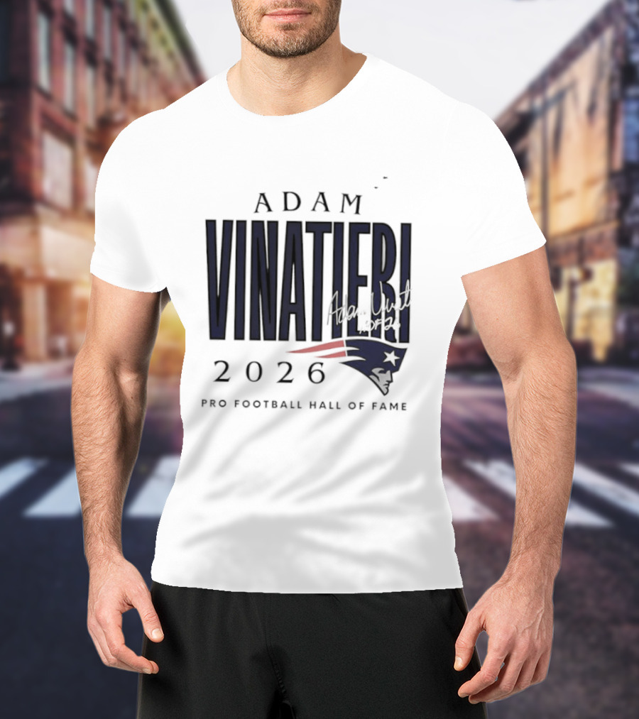 Adam Vinatieri 2026 Patriots Pro Football Hall Of Fame T-Shirt