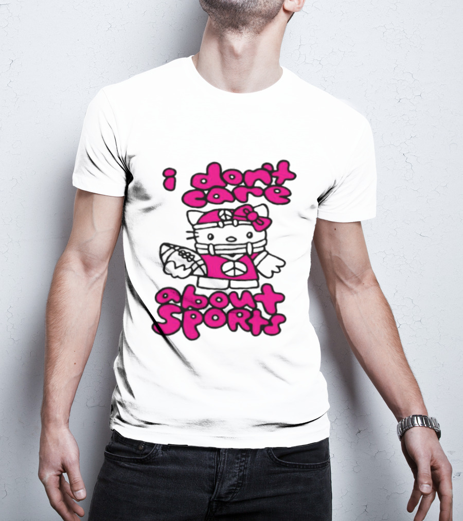Hello Kitty I Don't Care About Sports Playful Attitude T-Shirt